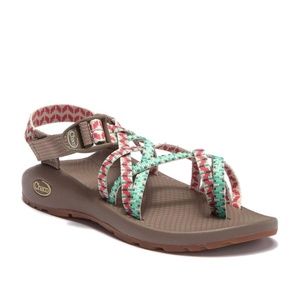 ✨CHACO✨ NIB Womens ZX/2 Classic Sandal in Dolman Pine (coral, teal) Sz 7M